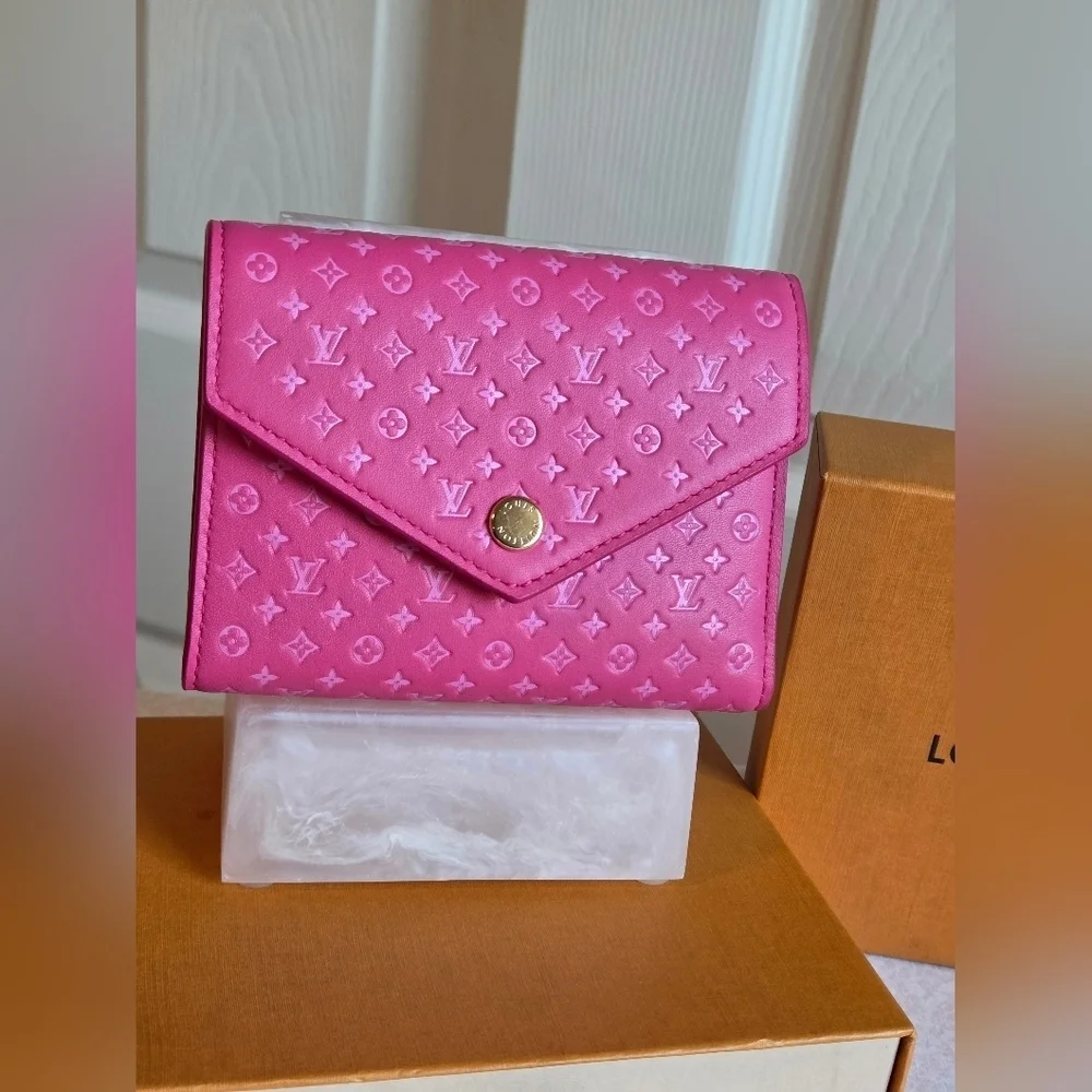 Louis Vuitton Nanogram Victorine Wallet – Pink Embossed Leather